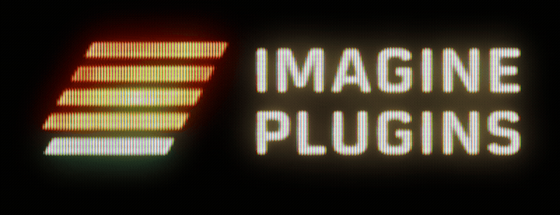 Imagine Plugins logo with animated CRT-style glow